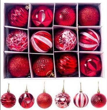 Bolas de decoración de Navidad en rojo